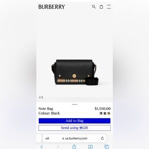 AITHENTIC BURBERRY 
Leather & Vintage Check Note Crossbody